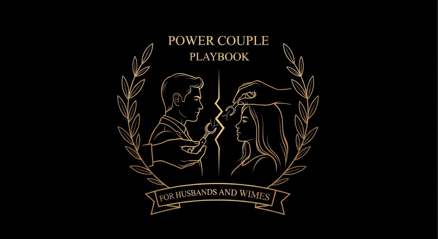 Black and gold editorial illustration for Article #012: How to Repair After a Big Fight With Your Husband or Wife.