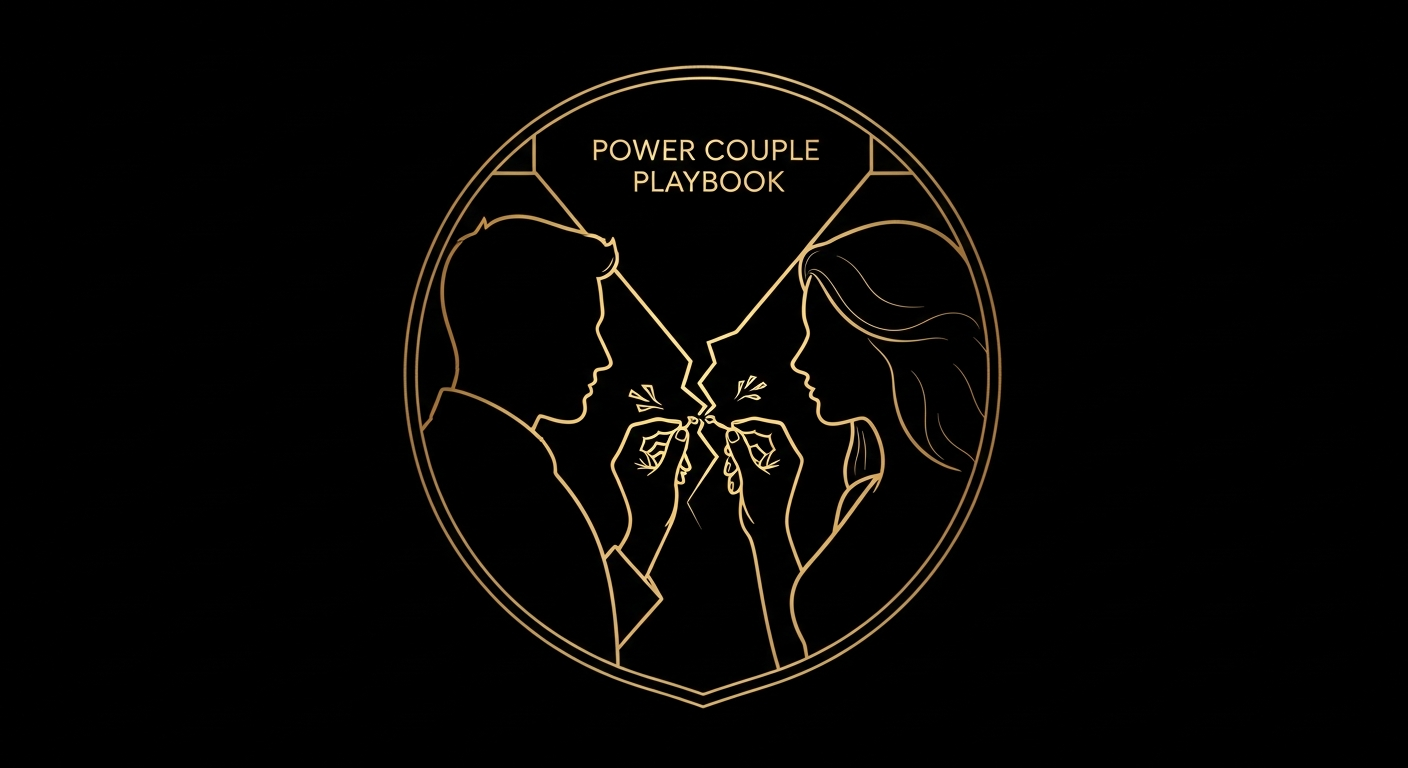 Black and gold editorial illustration for Article #018: How to Apologize to Your Spouse the Right Way.