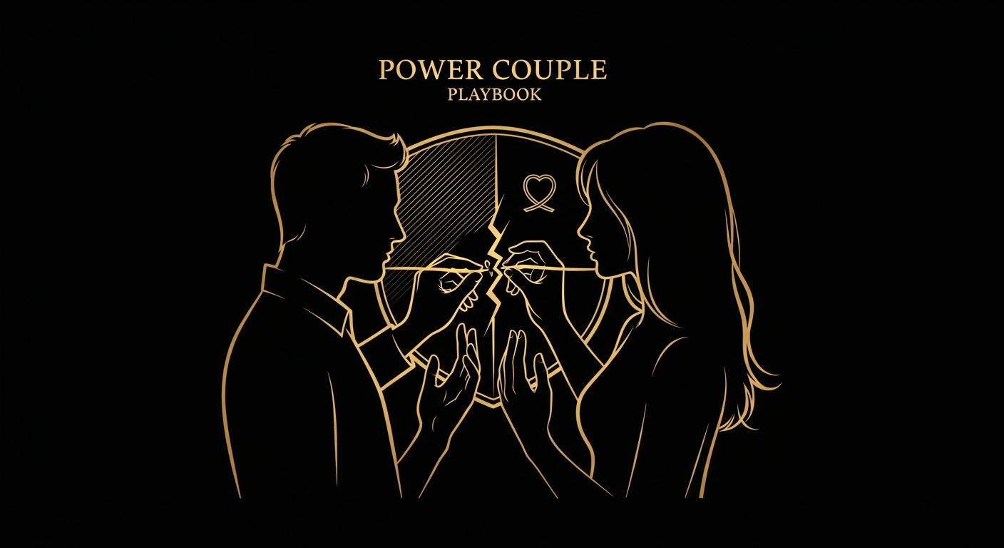 Black and gold editorial illustration for Article #019: How to Forgive Your Spouse Without Pretending It Did Not Hurt.