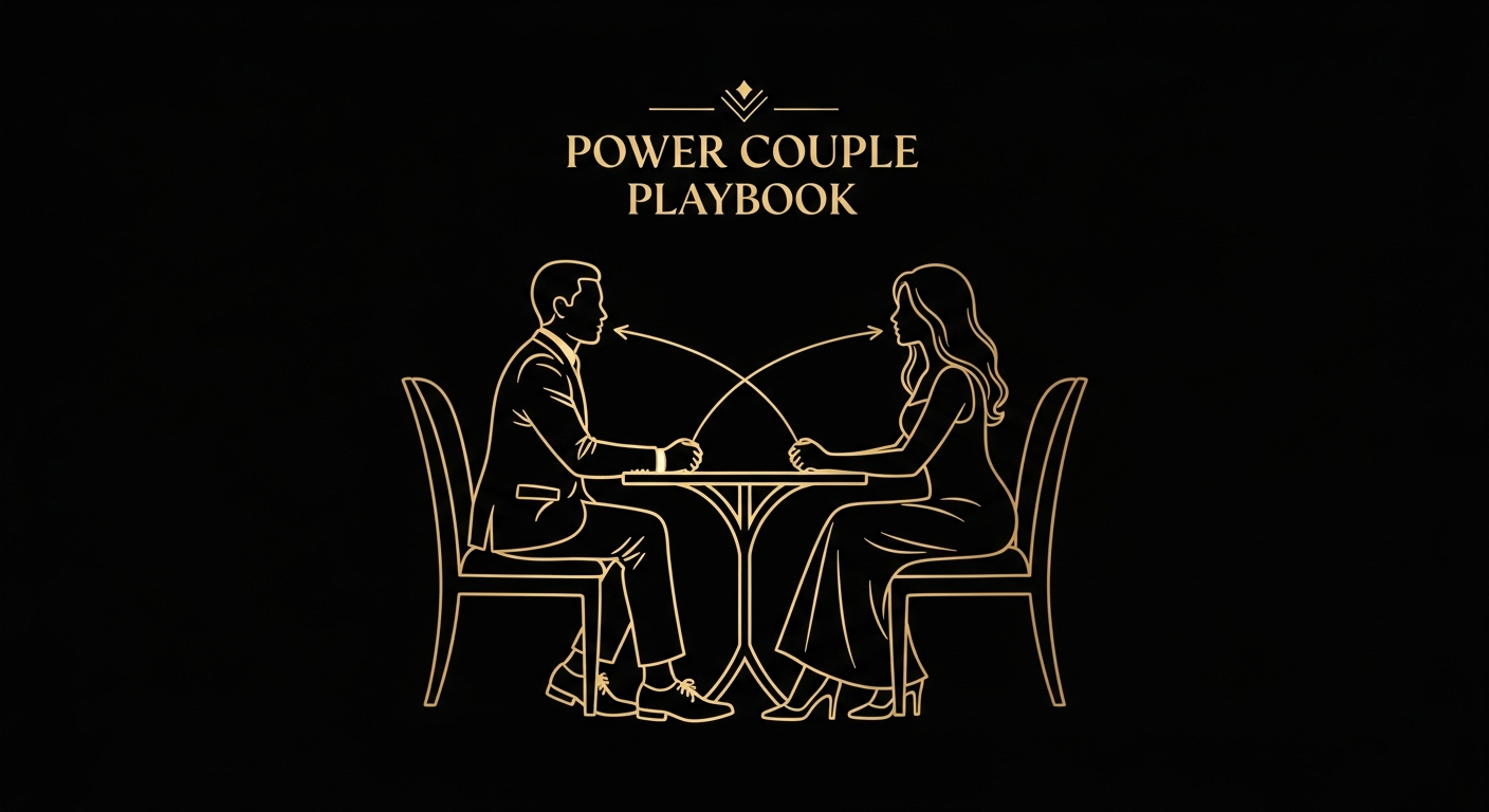 Black and gold editorial illustration for Article #020: The Communication Reset Plan for Couples Who Feel Stuck.