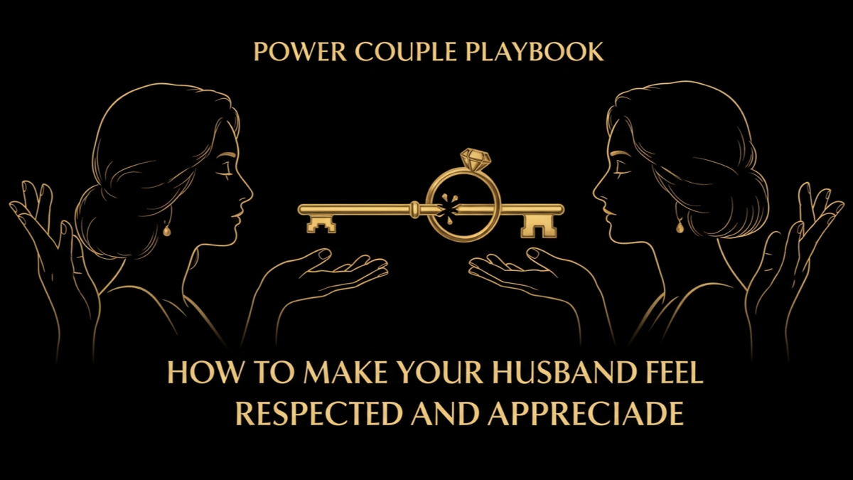 Black and gold editorial illustration for How to Make Your Husband Feel Respected and Appreciated.