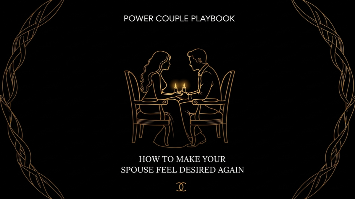 Black and gold editorial illustration for How to Make Your Spouse Feel Desired Again.