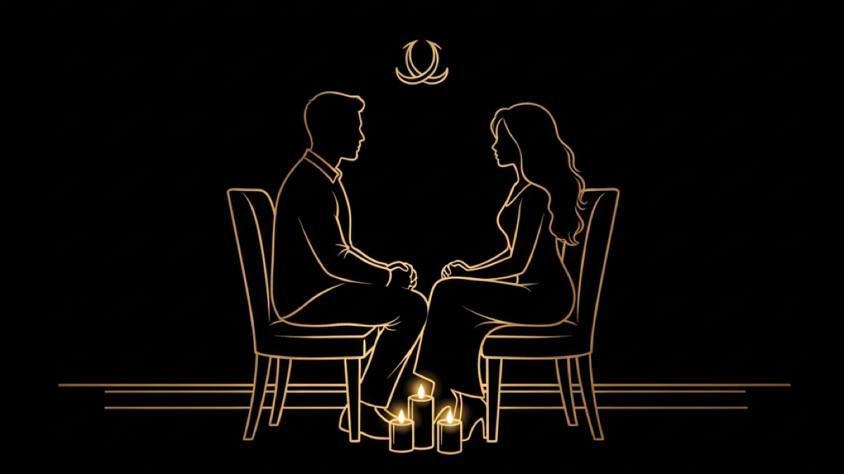 Black and gold editorial illustration for Why Your Marriage Feels Like Roommates and How to Change It.